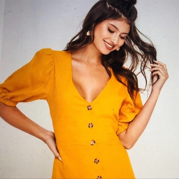 NWT LUSH Jenna button down mini dress - Picture 2 of 7